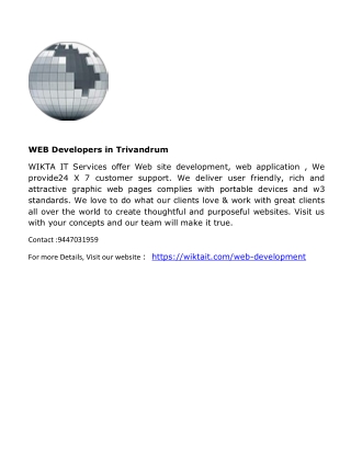 WEB Developers in Trivandrum