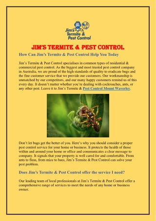 Pest Control Hoppers Crossing
