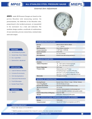 All Stainless Steel Pressure Gauge - External Zero Adjustment | India Pressure G