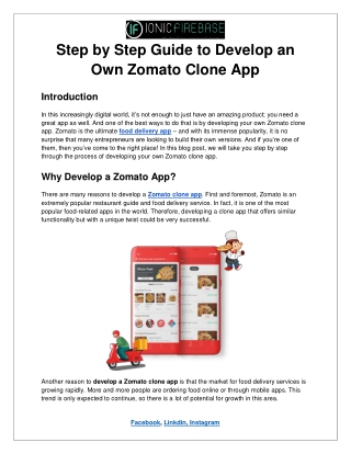 Step by Step Guide to Develop An Own Zomato Clone App