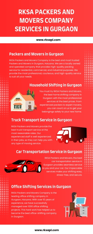 RKSA Packers and Movers Company Services in Gurgaon