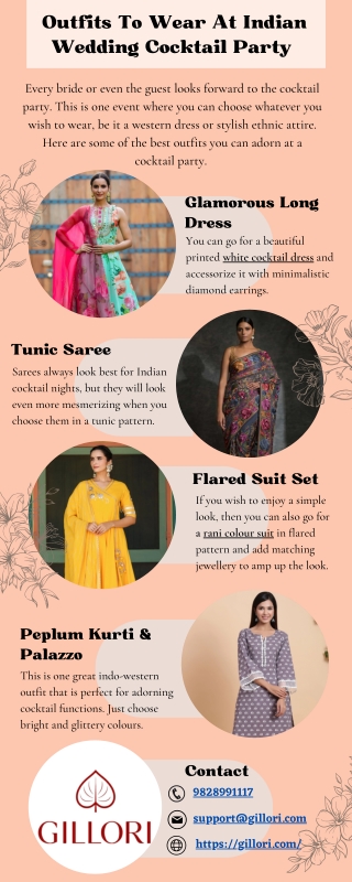 Outfits To Wear At Indian Wedding Cocktail Party