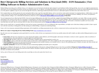 Chiropractic Billing Services in Maryland