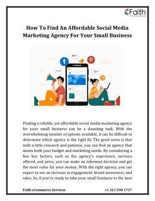 How To Find An Affordable Social Media Marketing Agency For Your Small Business