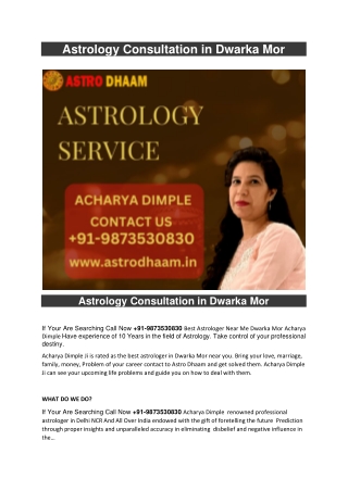 Astrology Consultation in Dwarka Mor  91-9873530830