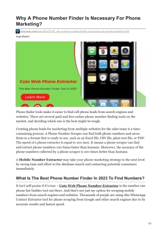 1Why A Phone Number Finder Is Necessary For Phone Marketing
