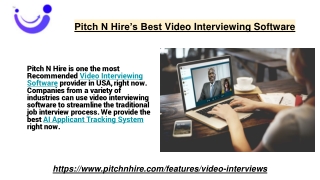 Pitch N Hire’s Best Video Interviewing Software