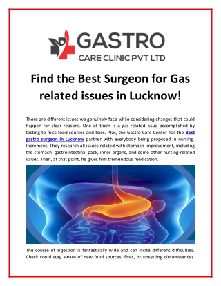 Find the Best Surgeon for Gas related issues in Lucknow