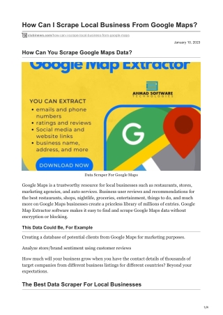 How Can I Scrape Local Business From Google Maps