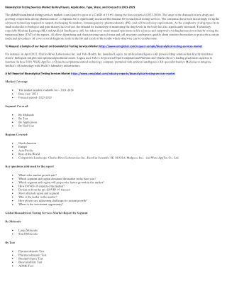 Bioanalytical Testing Services Market