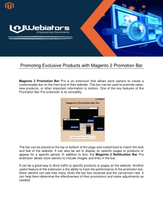 Promoting Exclusive Products with Magento 2 Promotion Bar Pro
