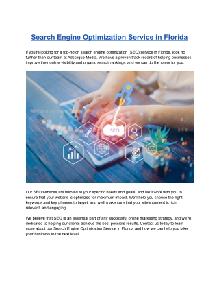 Search Engine Optimization Service in Florida