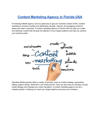 Content Marketing Agency in Florida USA