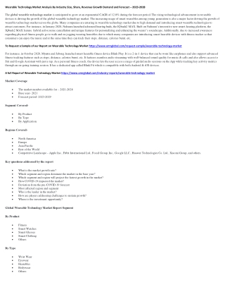 Wearable Technology Market