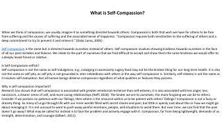 What is Self-Compassion ?