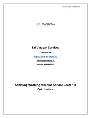 Samsung washing machine service center in Coimbatore