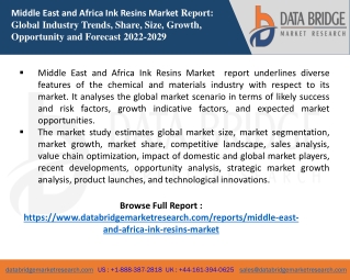 Middle East and Africa Ink Resins Market  report