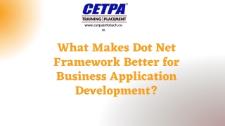 What Makes Dot Net Framework Better for Business Application Development