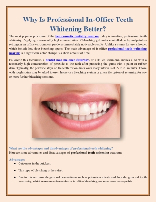 Why Is Professional In-Office Teeth Whitening Better?