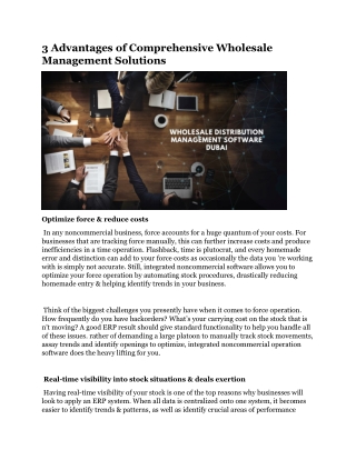 3 Advantages of Comprehensive Wholesale Management Solutions