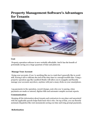 Property Management Software's Advantages for Tenants