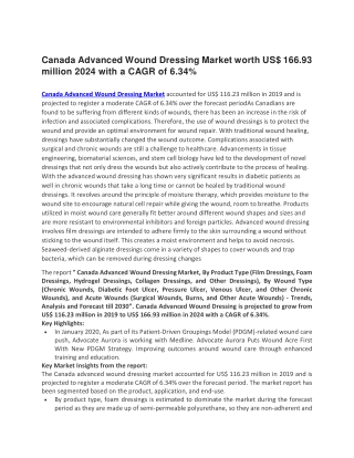 Canada Advanced Wound Dressing Market