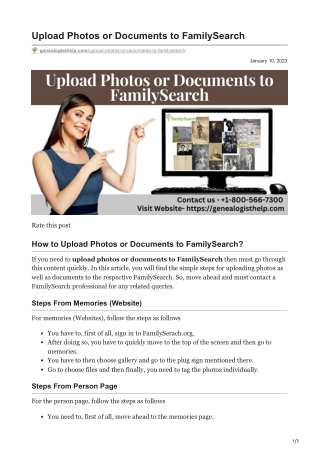 Upload Photos or Documents to FamilySearch [2023]