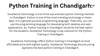 Python Training in Chandigarh