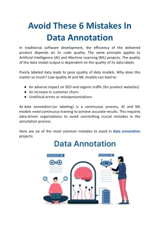 Avoid These 6 Mistakes In Data Annotation