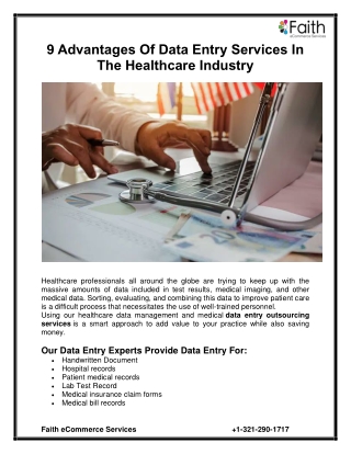 9 Advantages Of Data Entry Services In the Healthcare Industry