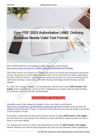 Free PDF 2023 Authoritative L4M2: Defining Business Needs Valid Test Format