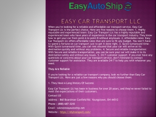 Easy Car Transport Llc
