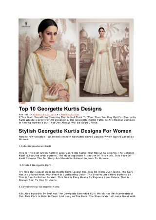 Top 10 Georgette Kurtis Designs
