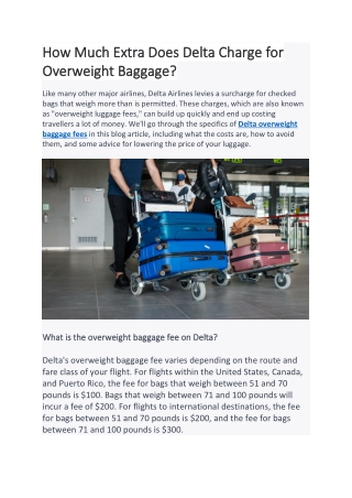 How Much Extra Does Delta Charge for Overweight Baggage