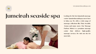 Jumeirah Massage Center | Jumeirahseasidespa.com