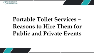 Portable Toilet Services – Reasons to Hire Them for Public and Private Events