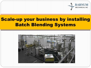 Scale-up your business by installing Batch Blending Systems