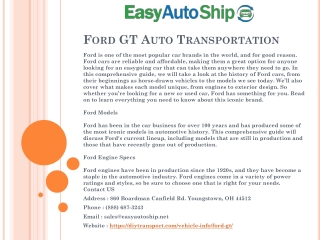 Ford GT Auto Transportation
