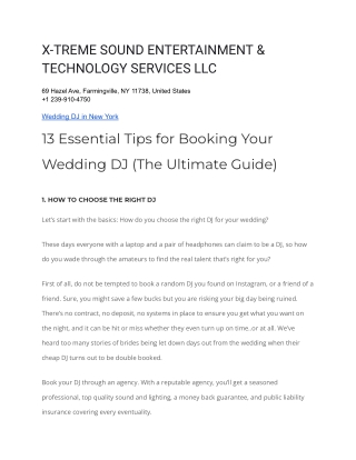 X-TREME SOUND ENTERTAINMENT & TECHNOLOGY SERVICES LLC