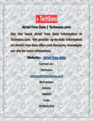 Airtel Free Data | Techsonu.com