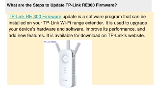 Update TP-Link RE300 Firmware