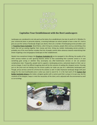 Capitalize Your Establishment with the Best Landscapers