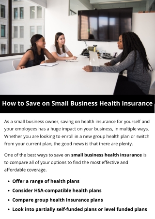 How to Save on Small Business Health Insurance