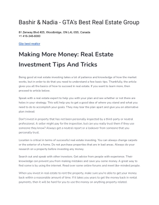 Bashir & Nadia - GTA's Best Real Estate Group