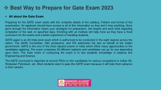 Best Way to Prepare for Gate Exam 2023