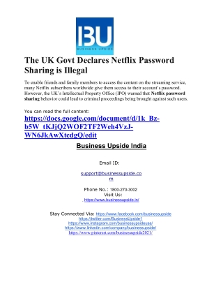 The UK Govt Declares Netflix Password Sharing is Illegal