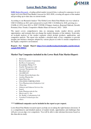 Lower Back Pain Market