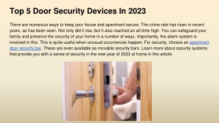 Top 5 Door Security Devices In 2023