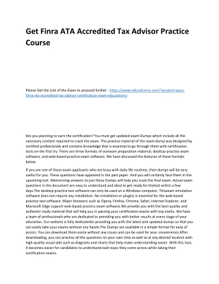 Finra ATA Accredited Tax Advisor