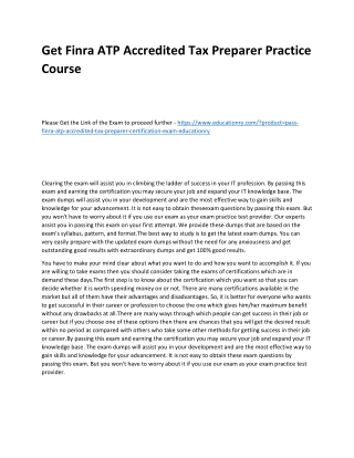 Finra ATP Accredited Tax Preparer
